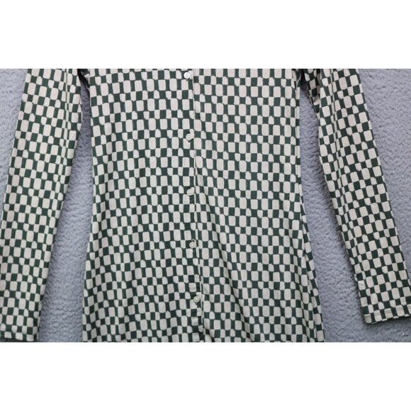 Abercrombie & Fitch Long Sleeve Button Up Bodycon Dress-Size Small-Lined - Picture 3 of 11